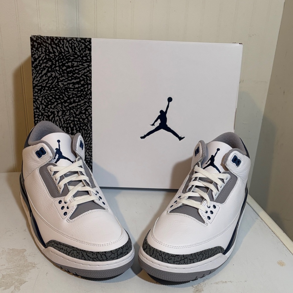 Air Jordan 3 Retro White/Midnight Navy size 11 Men’s NIB CT8532-140 - Picture 9 of 10